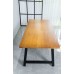 Rustic Solid Wood Rustic Dining Table / Desk / Work Table - Chunky Timber / Black Steel Legs (A-Frame Legs) - 1.5m (150cm) / 1.8m (180cm) / 2m(200cm) c/w Black A-FrameLegs x 2 4-8 Persons - SQUARE EDGE	